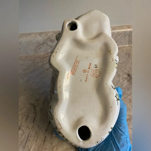 Vintage WBI Chinese Floral Ceramic Figurine Hand-Painted Sleeping Cat Oriental - Picture 10 of 10